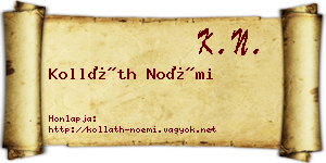Kolláth Noémi névjegykártya